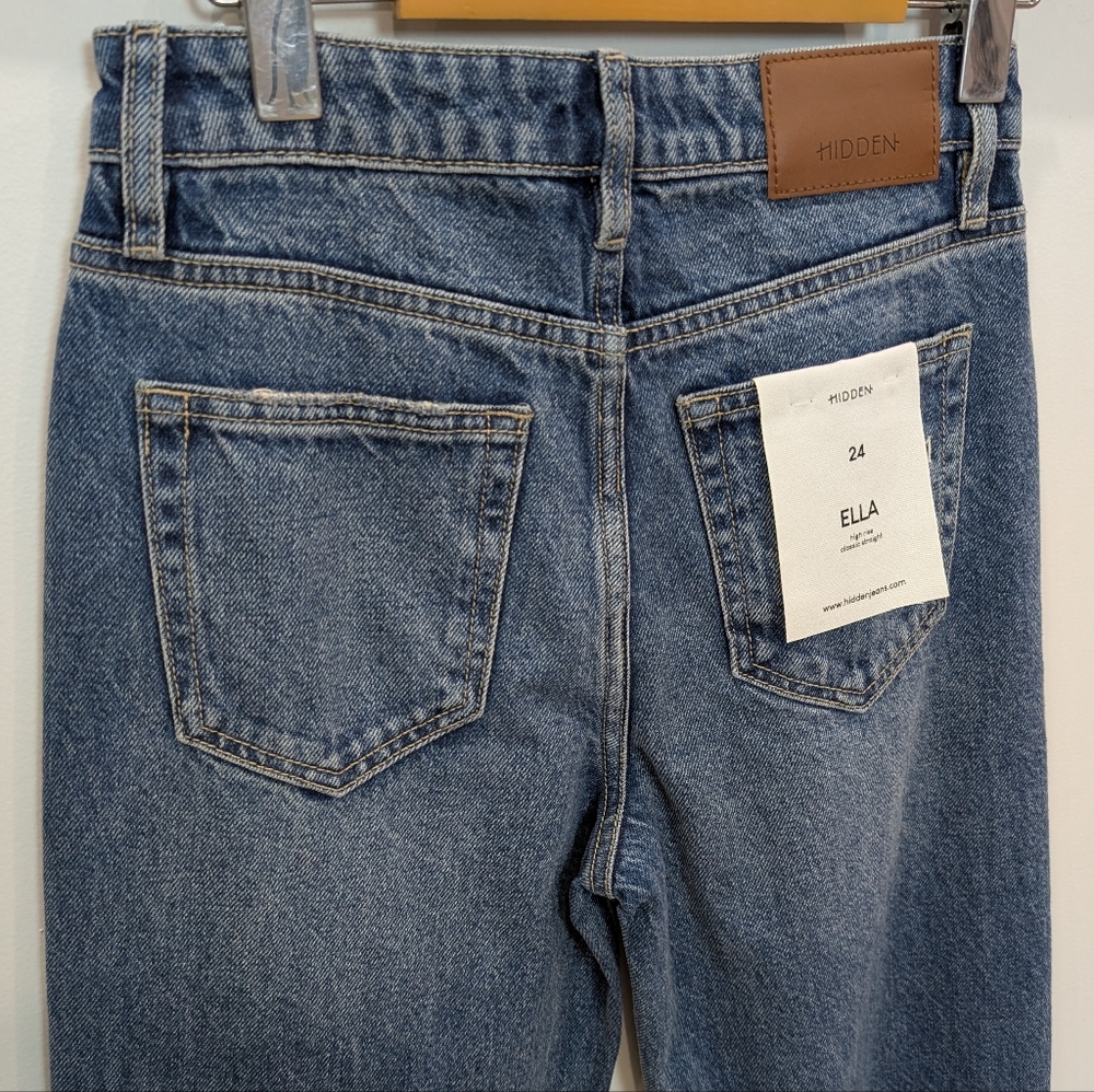HIDDEN | Women's Medium Wash Ella High Rise Classic Straight Jeans - Picture 8 of 8